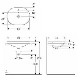 Умивальник GEBERIT VariForm 500.733.01.2: 2