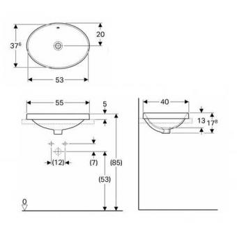 Умивальник GEBERIT VariForm 500.717.01.2: 2