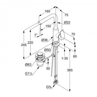 Змішувач для раковини KLUDI PURE&STYLE 400250575: 3