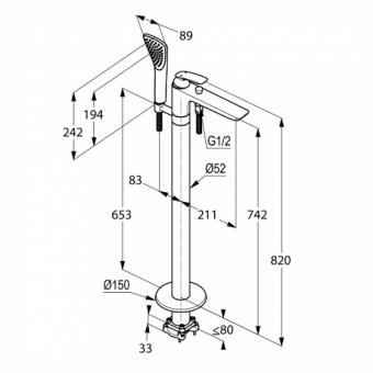 Змішувач для ванни/душу KLUDI BALANCE 525908775: 3