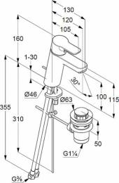 Змішувач для умивальника KLUDI PURE&EASY 372900565: 2