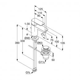 Змішувач для умивальника KLUDI Pure&Style 403820575: 2