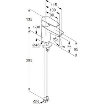 Змішувач для умивальника KLUDI Pure&Solid 340280575: 2