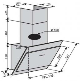 Витяжка VENTOLUX VIENNA 60 BK (800) TC: 3