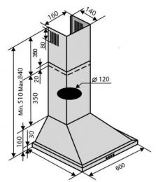 Витяжка VENTOLUX LIDO 60 BR (700): 4