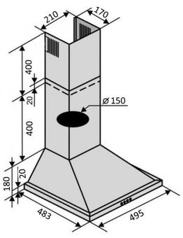 Витяжка VENTOLUX LIDO 50 INOX (700): 4