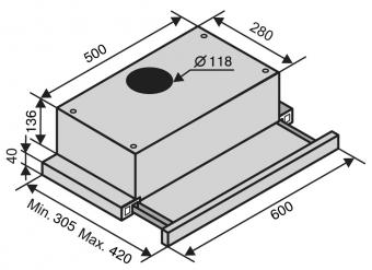 Витяжка Ventolux GARDA 60 INOX (800) SMD LED: 4