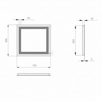 Дзеркало SANWERK Лава "Квадра" 700х65 ZL0000160: 2