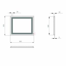 Дзеркало SANWERK Лава "Квадра" 80х65 ZL0000161: 2