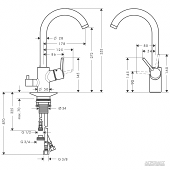 Змішувач для кухні HANSGROHE TALIS S 14875000: 2