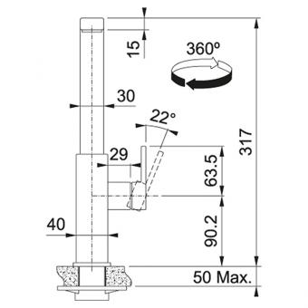 Змішувач для кухні FRANKE Maris Swivel індустріальний чорний 115.0550.441: 3