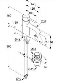 Змішувач для умивальника KLUDI BOZZ 382700576: 2