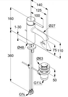 Змішувач для умивальника KLUDI BOZZ 382700576: 2