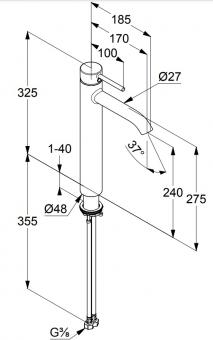 Змішувач для умивальника KLUDI BOZZ 382863976: 2