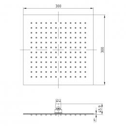 Верхній душ VOLLE 300х300 16008104: 2