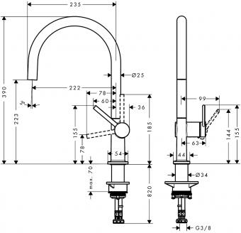 Змішувач для кухні HANSGROHE Talis M54 хром 72804000: 3