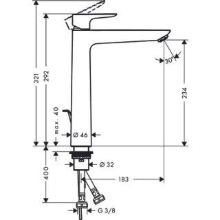 Змішувач для раковини HANSGROHE TALIS E 71716700: 2