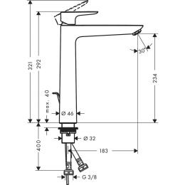 Змішувач для раковини HANSGROHE TALIS E 71716670: 2