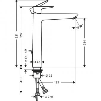 Змішувач для раковини HANSGROHE TALIS E 71716670: 2