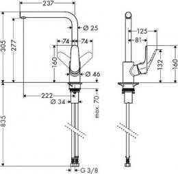 Змішувач для кухні HANSGROHE FOCUS M41 31820670: 2