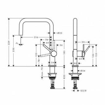 Змішувач для кухні HANSGROHE Talis M54 хром 72806000: 3