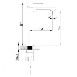Змішувач для умивальника IMPRESE BILOVEC 05256-Н: 2