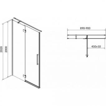 Душові двері CERSANIT Crea 900х2000 90 L S159-005: 2