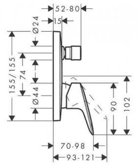 Змішувач для ванни/душу HANSGROHE LOGIS 71405000: 2