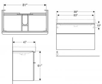 Шафка підвісна для умивальника Geberit Selnova Square 90 см 500.354.00.1: 2