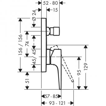 Змішувач для ванни/душу HANSGROHE METROPOL білий матовий 32545700: 2