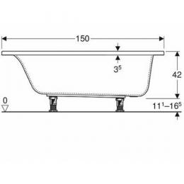 Ванна акрилова KOLO SUPERO 150x70 + ніжки 5341000: 3