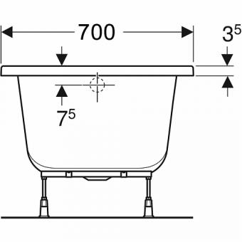 Ванна акрилова KOLO SUPERO 140x70 + ніжки 5340000: 3