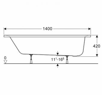 Ванна акрилова KOLO SUPERO 140x70 + ніжки 5340000: 4