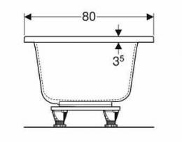 Ванна акрилова KOLO SUPERO DUO 180x80 + ніжки 5363000: 3