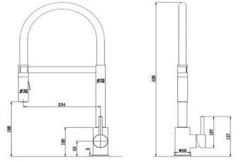 Змішувач для кухні FABIANO FKM 43C SS Inox 8232.401.0220: 2