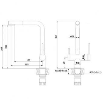 Змішувач для кухні FABIANO FKM 3114 SS Antracit 8231.401.0776: 2