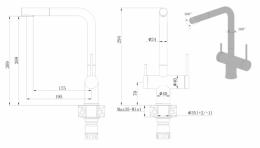 Змішувач для кухні FABIANO FKM 3114 SS Nano Graphite 8231.401.0902: 2