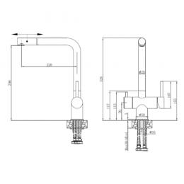 Змішувач для кухні FABIANO FKM 3116P SS Antracit 8231.401.0771: 2