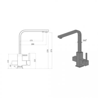 Змішувач для кухні FABIANO FKM 3117 SS Inox 8231.401.0833: 2