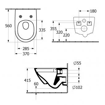 Унітаз підвісний VILLEROY&BOCH Subway 3.0 soft-closing та quick release 4670TS01: 3