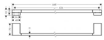 Рушникотримувач 648мм HANSGROHE ADDSTORIS білий матовий 41747700: 2