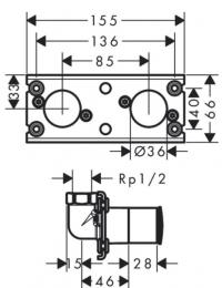 Прихована частина змішувача HANSGROHE RAINFINITY 26840180: 2