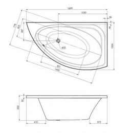 Ванна акрилова IMPRESE BLATNA 170х100 BLATNA170R: 2