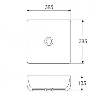 Умивальник накладний IMPRESE BLACK EDGE 385х385 I11095: 2