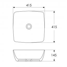 Умивальник накладний IMPRESE BLACK EDGE 415х415 i11096: 2