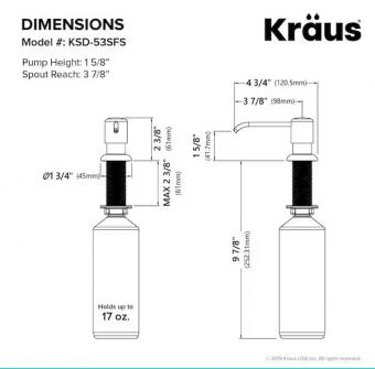 Дозатор рідкого мила KRAUS KSD-53BB: 2