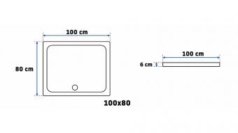 Піддон акриловий Rea Savoy 100x80, white REA-K5332: 3