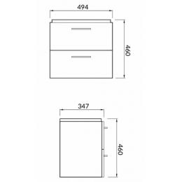 Шафка підвісна CERSANIT B384 Lara 50 + раковина Mille Slim S801-356: 2