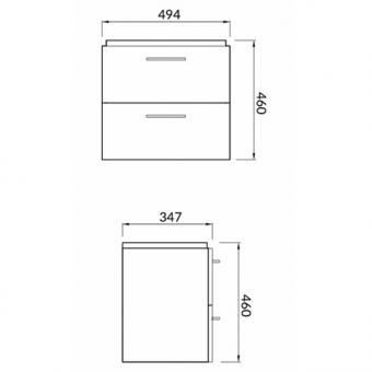 Шафка підвісна CERSANIT B384 Lara 50 + раковина Mille Slim S801-356: 2