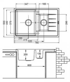 Мийка FABIANO Classic 78x50x15 Alpine White 8221.201.0473: 2